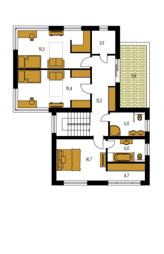 Floor plan of second floor - CUBER 10